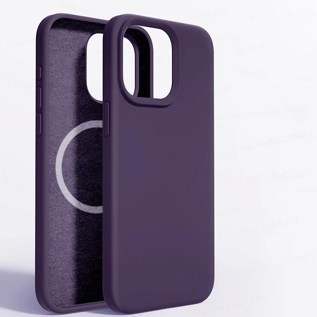 Für Magsafe Magnetische Hülle Für APPLE iPhone 15 14 13 12 11 Pro Max Plus Handyhüllen Flüssigsilikon Kabelloses Ladecover For iPhone 11 Pro