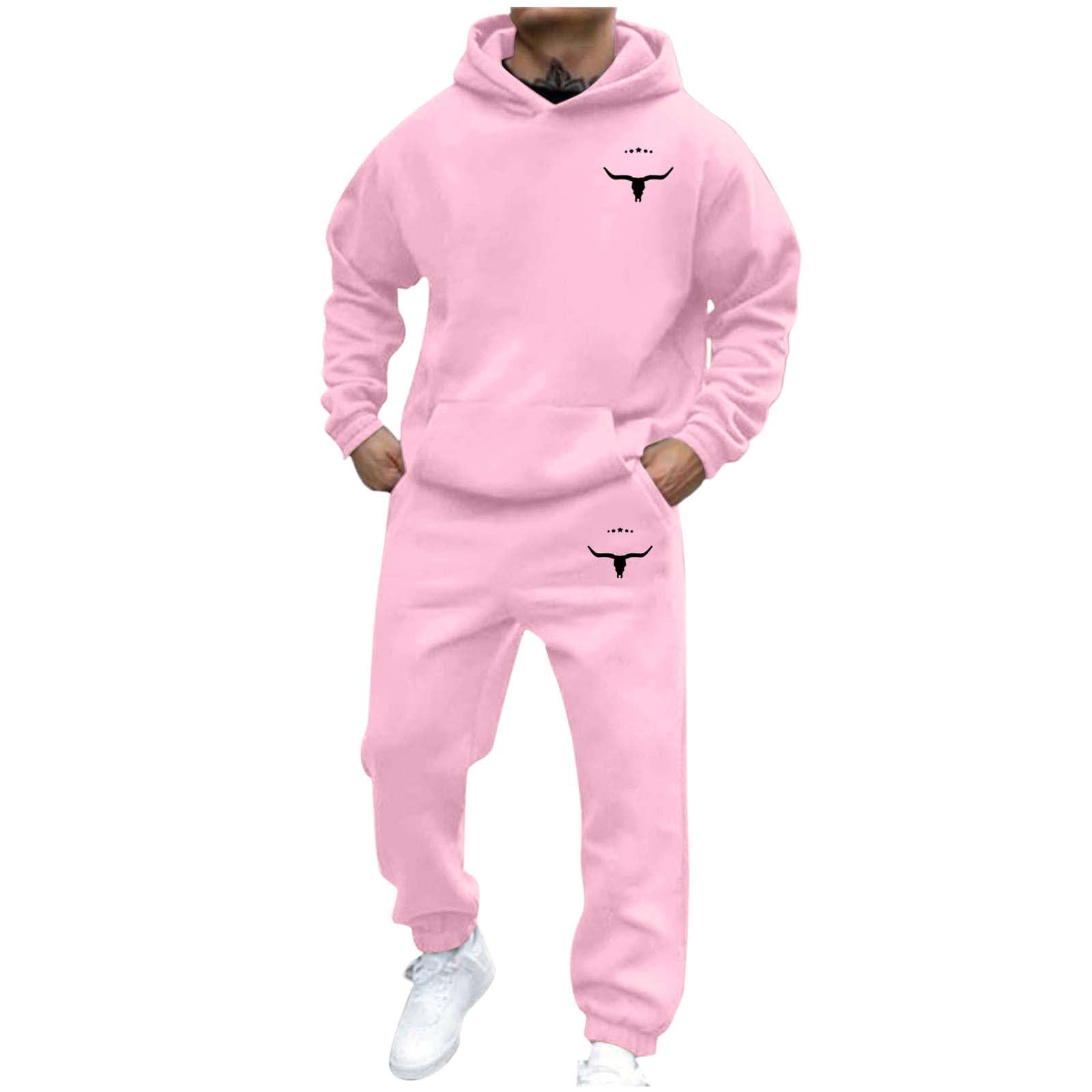 Herren Casual und personalisiert bedrucktes Langarm-Kapuzensweatshirt, Herren Sport-Sweatshirt und Sweatpants zweiteiliges Set XXXL