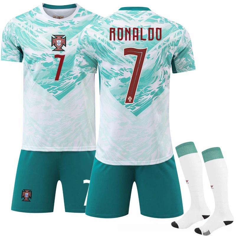 2026 FIFA Fussball-Weltmeisterschaft Portugal Auswärts #7 RONALDO Sport Trainings-Trikot-Set mit Socken Jugendliche Kinder Erwachsene Benutzerdefinierter Name Fussball-Kits 30