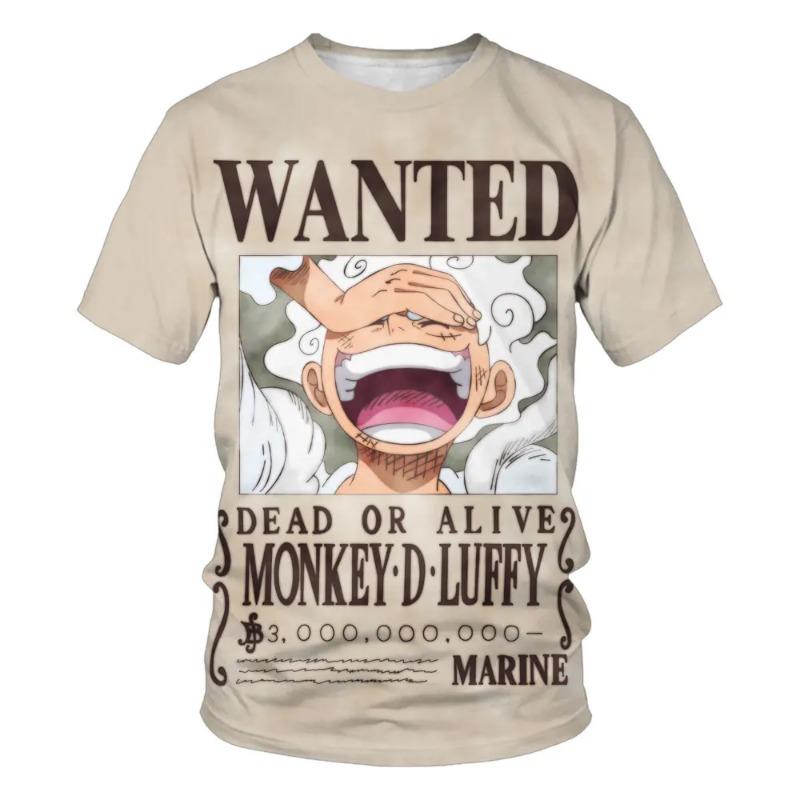 Mode Kid Anime One Piece Luffy T-Shirt Jungen Kleidung Kinder Jungen T-Shirt Kinder T-Shirt Sommer Kurzarm Tops Tees 6XL