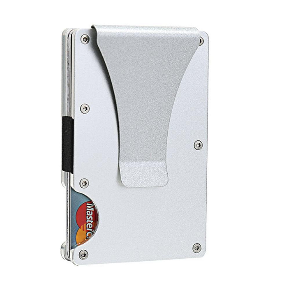 Minimalistische Geldbörse für Herren ARW Metall-Geldklammer-Geldbörse RFID-blockierendes Aluminium Slim Cash-Kreditkartenetui 1pcs weiß
