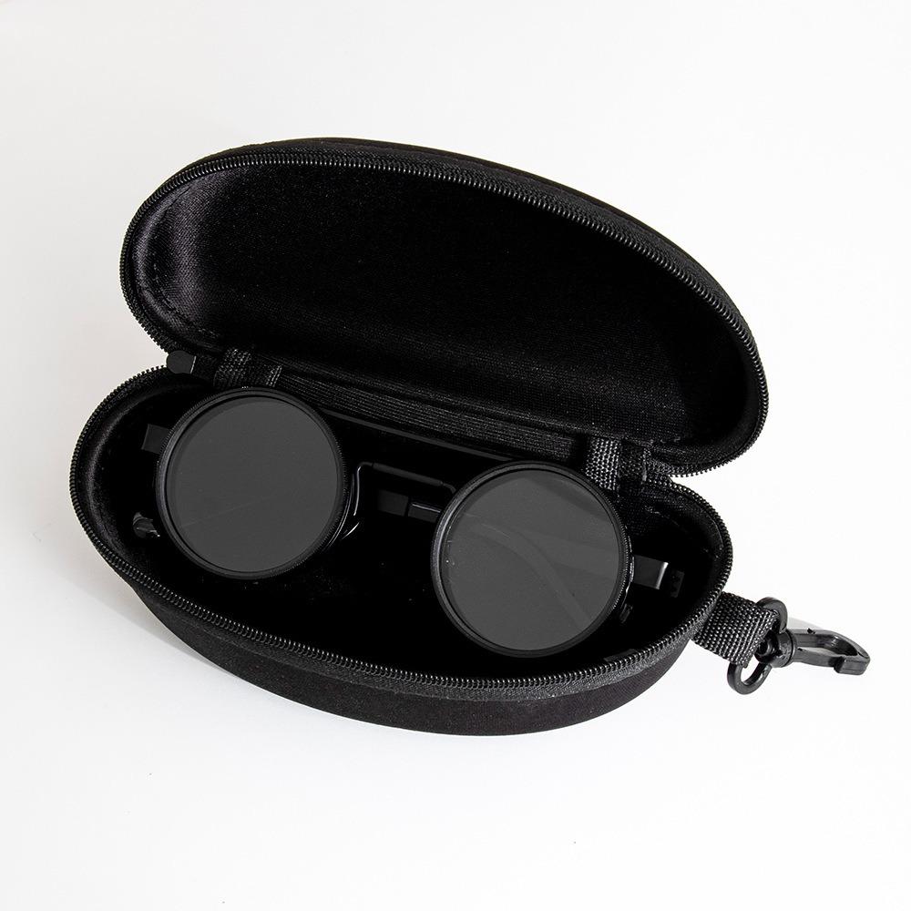 9-stufig verstellbare Dimmbrille ND2-400 Angel-Sonnenbrille Modische Polarisierte Sonnenbrille Outdoor Black with Glasses Case