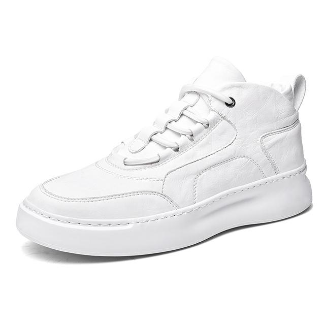 Mode Sneaker Herrenschuhe Weiße Sneaker Leichte Herren Freizeitschuhe Leder Ballerinas Designerschuhe Herren Freizeitschuh 7.5 weiß