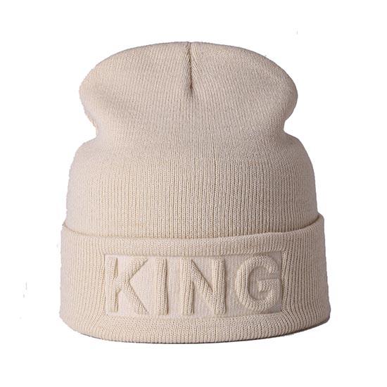 Winter Hut König Königin Mützen Mode Hip Hop Paare Kappe Casual Solide Hut Männer Frau Warme Gestrickte Beanie Ski Skullies motorhaube KING beige