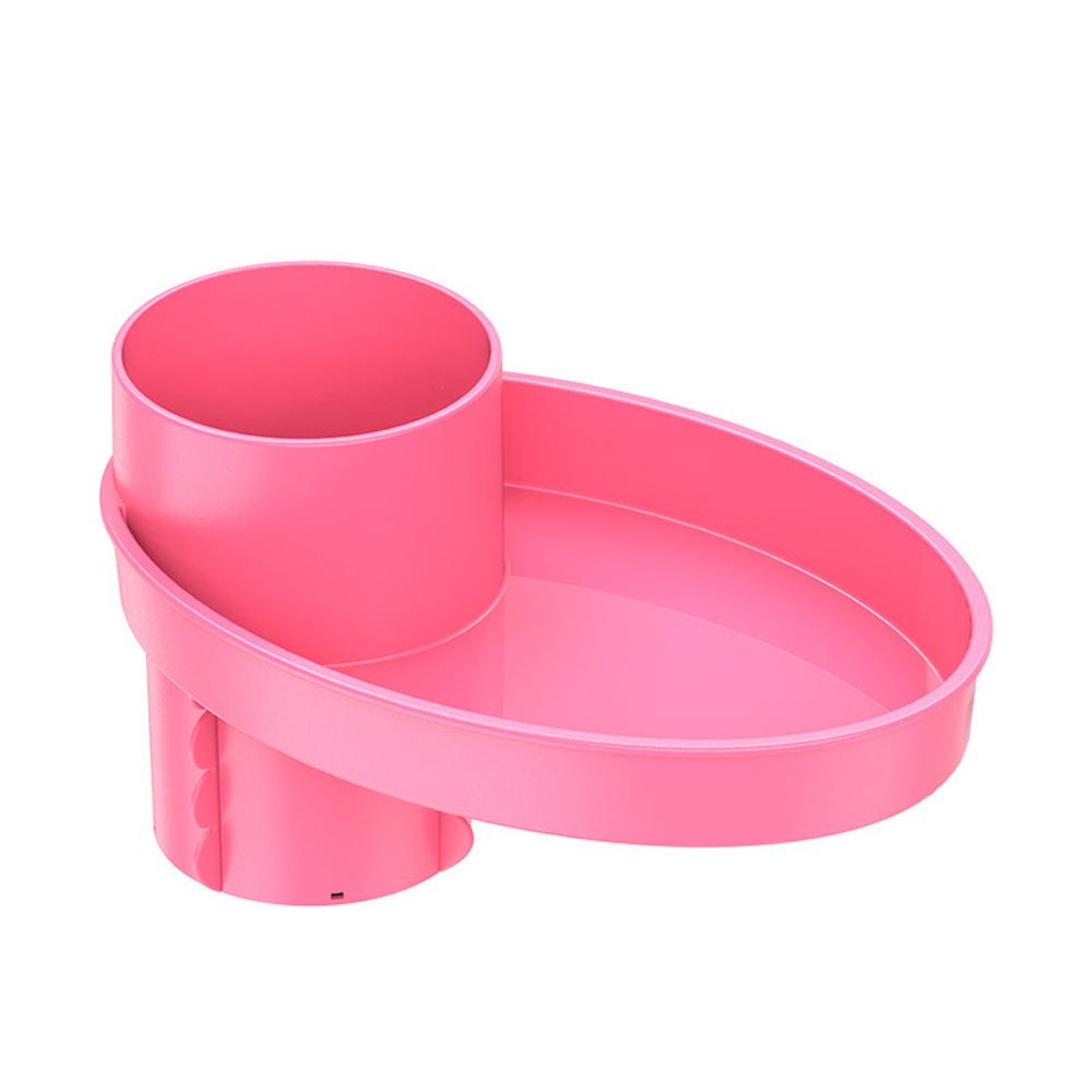 Autositz Snacktablett Tragbarer Getränkehalter mit Teller Organizer Drehbarer Autositz Getränkehalter mit Essen rosa