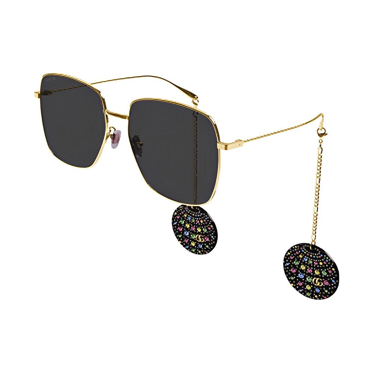 Gucci Einfache Quadratische Anhänger Sonnenbrille Damen Sonnenbrille GG1031S009 Dust Bag+Eyeglass Case (Random Color)