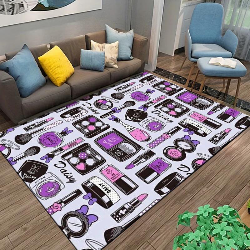 Make-up Kosmetik Mode Teppich Waschbare Teppiche für Schlafzimmer Wohnzimmer Heimdekor Rutschfeste Bodenmatte Sofa Couchtisch Bereichsteppich 40x60cm