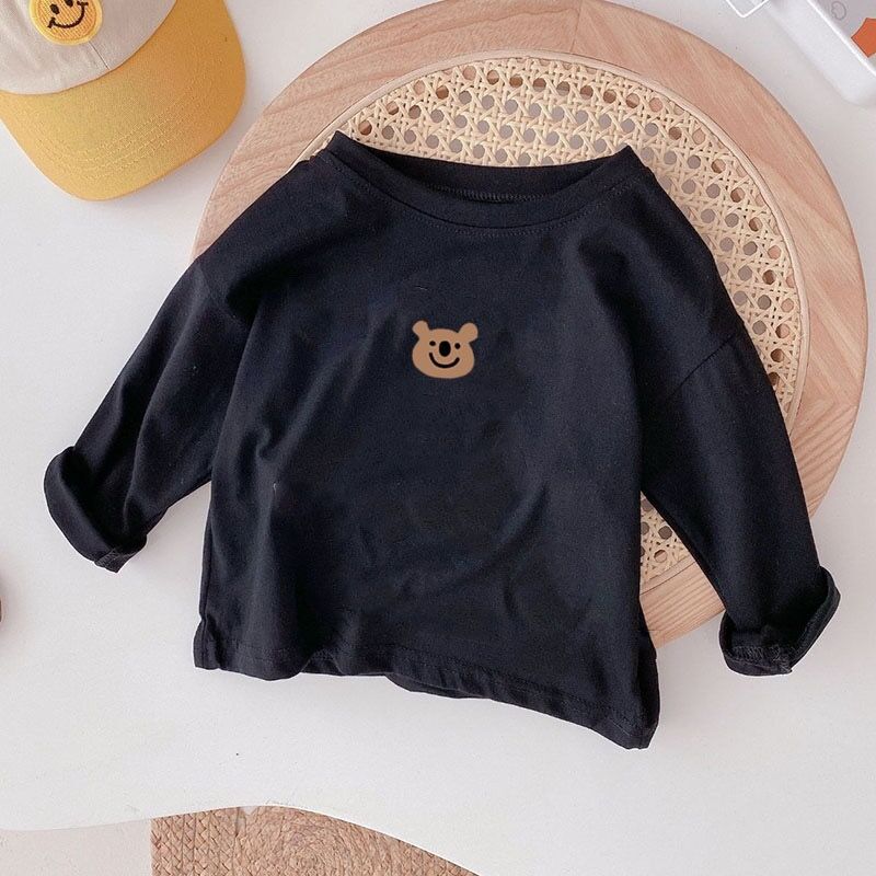 Langarm-T-Shirts aus reiner Baumwolle für Jungen und Mädchen, Kinderbekleidung für Frühling und Herbst, Baby-Unterhemden für kleine und mittelgroße Kinder 80cm