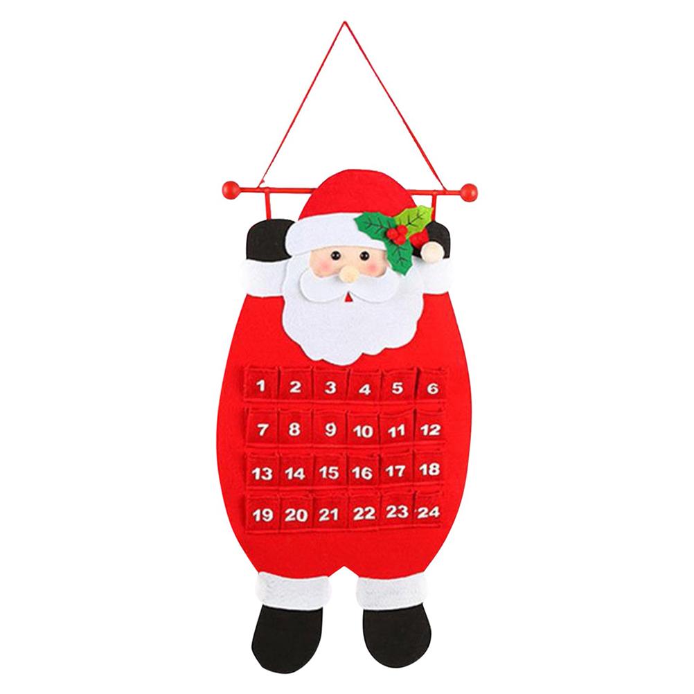 Filz Weihnachts-Adventskalender Wandbehang Weihnachtsmann Filz Adventskalender 24 Tage Countdown-Kalender