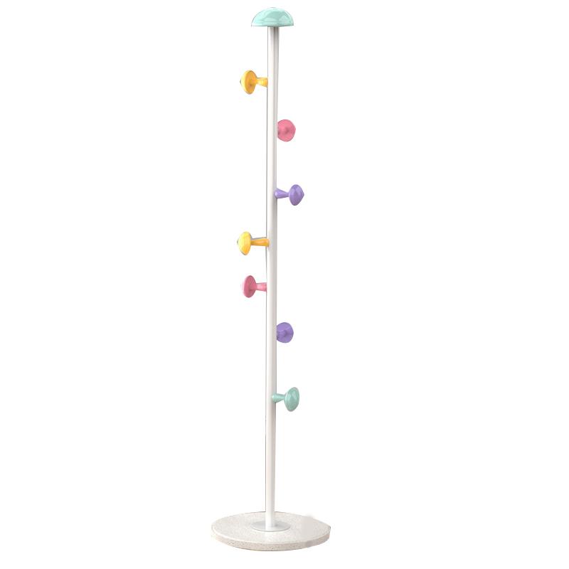 Ständer Kleiderständer Metall 7 Haken Abnehmbar Haushaltsware Stehender Kleiderständer für Schlafzimmer Frisches Gelb Classic White 167cm