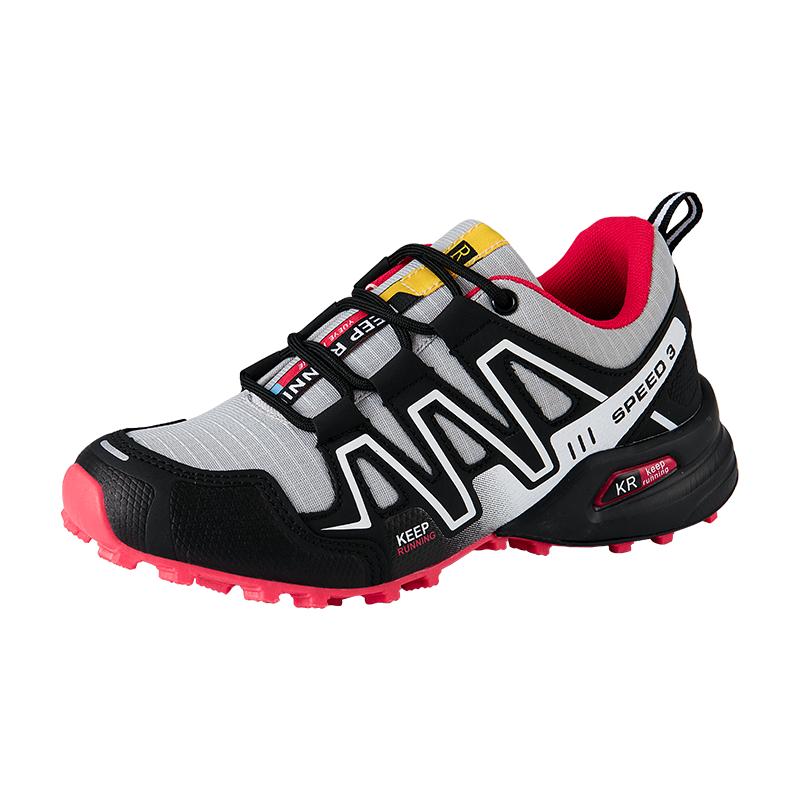Damen-Outdoor-Wanderschuhe, leichte, verschleißfeste Damen-Bergsteiger-Wanderschuhe, wasserdichte große Leder-Sportschuhe 38 grau