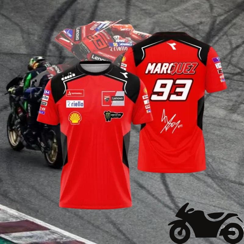 Herren Damen MOTO Neues Radsport-T-Shirt Motocross Locker Atmungsaktiv Schnelltrocknend Sportshirt Marc Márquez 93 Extragroßes Casual Tee XXS