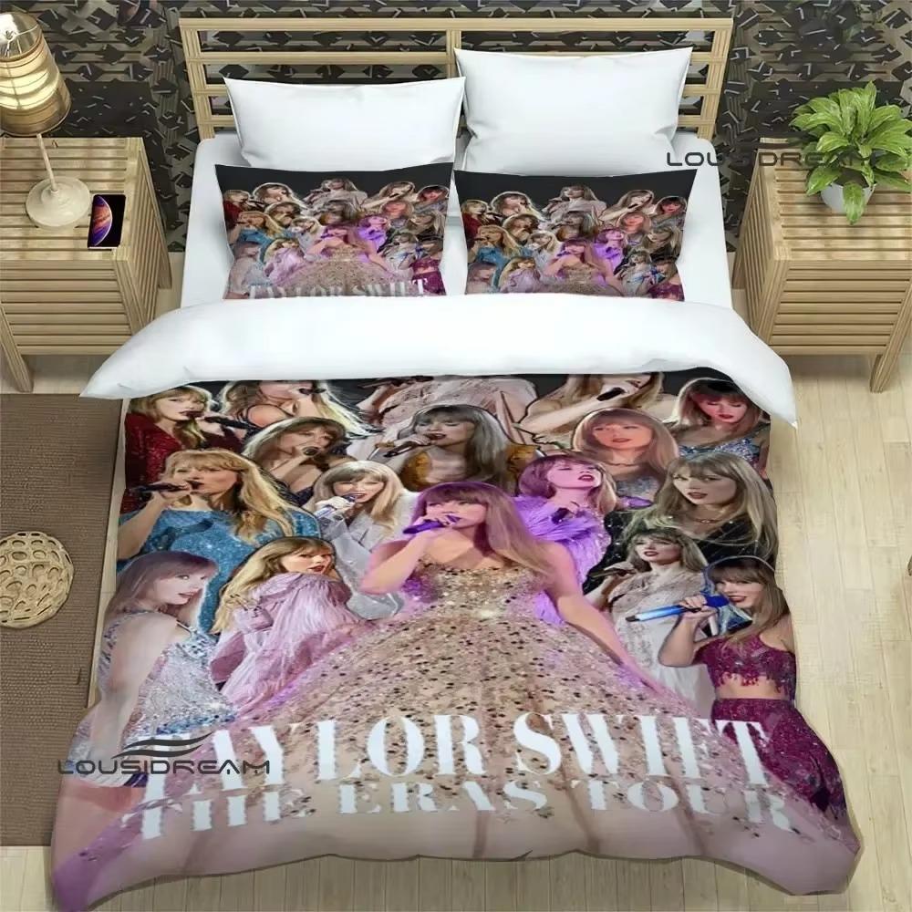 Singer T-Taylor-Swifts Bettwäsche-Sets, exquisite Bettwaren, Bettbezug-Set, luxuriöses Geburtstagsgeschenk EU SuperKing 260x220