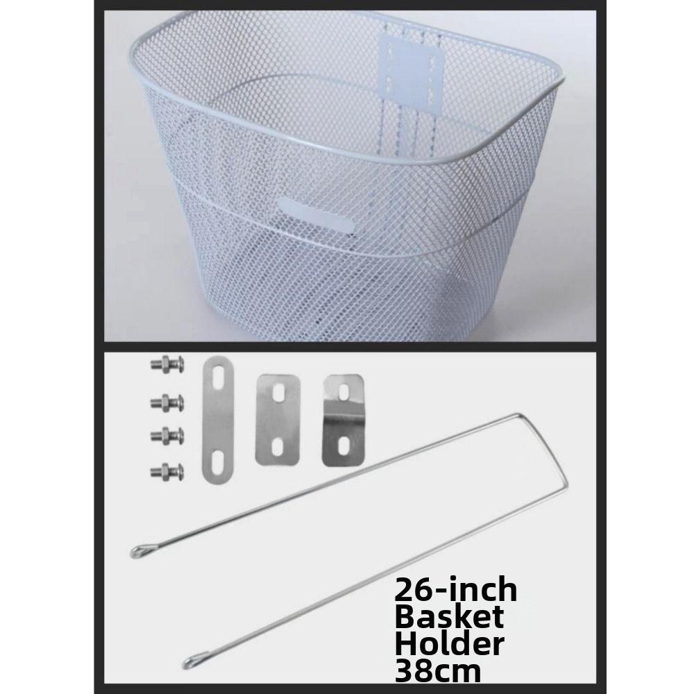 Metall Großer Einkaufskorb Verstellbarer Fahrrad-Heckkorb Neuer Fahrrad-Frontkorb White with Support