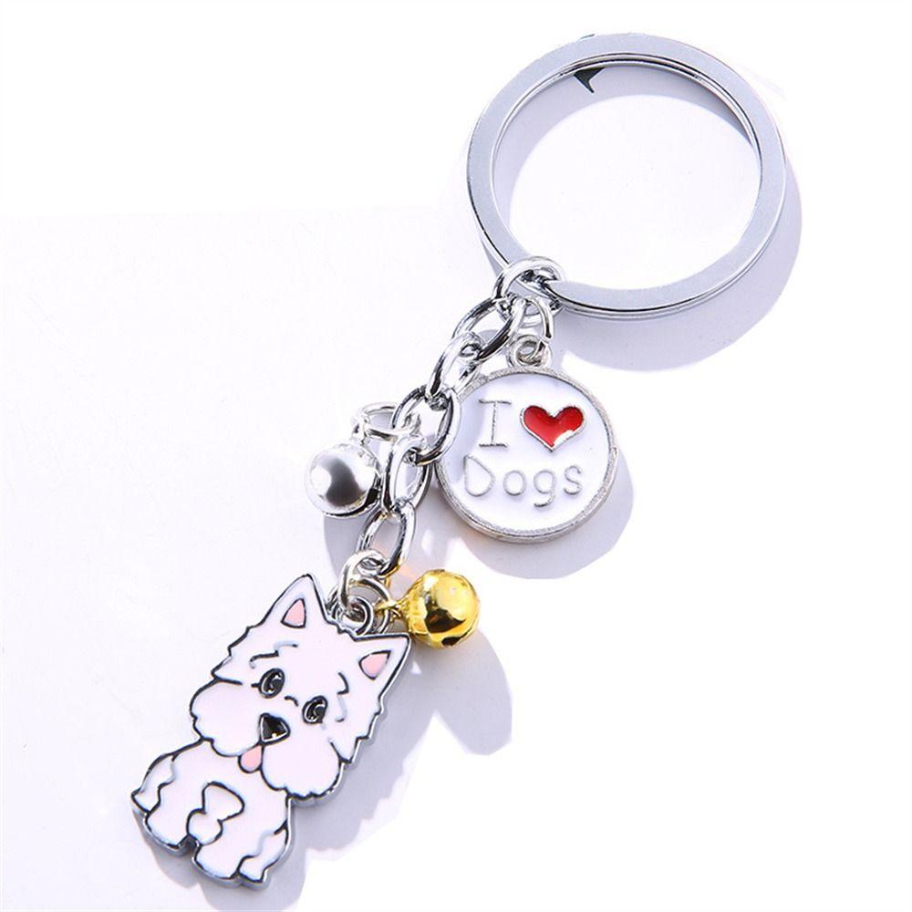 Emaille Golden Retriever Tier Glocke Malteser Hund Anhänger Haustier Schlüsselanhänger Hund Schlüsselanhänger Haustier Schlüsselanhänger Maltese