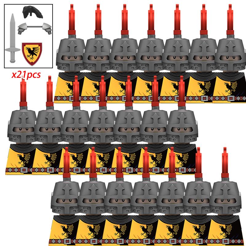 MOC Mittelalter Ritter Soldaten Kreuzfahrer Römische Spartaner Krieger Actionfiguren Bausteine Ziegel Kinder Spielzeug Geschenke