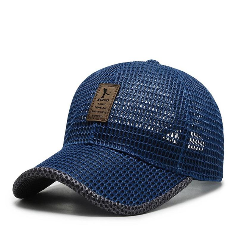 Sommer Cool Atmungsaktive Mesh-Baseball-Cap Frauen Männer UV-Schutz Outdoor Reiten Angeln Tennis Golf Caps Fashion Sport Hut navy blau