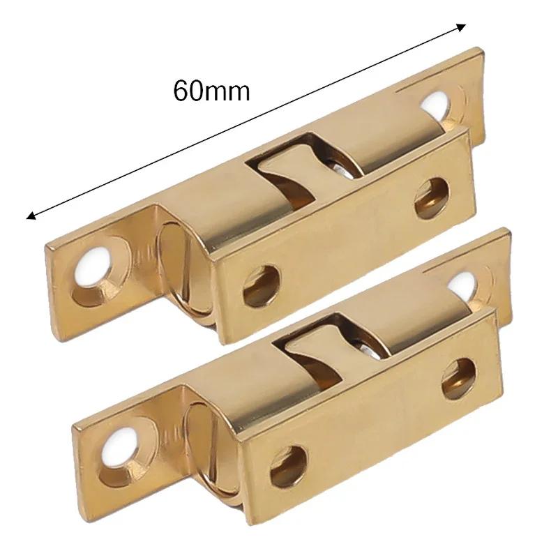 1 Stück Möbel Tür Kugelverschluss Messing Doppelrolle Federkugel Schnapper Riegel Schrank Kleiderschrank Tür Einstellbarer Spannungsriegel 60mm
