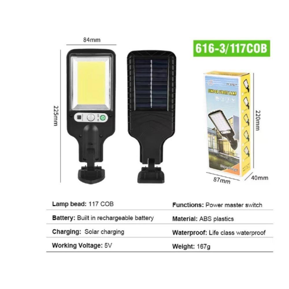 Upgrade Leistungsstarke Solar-LED-Leuchten Solar-Außenlampe mit Bewegungssensor Wasserdichtes Solar-Gartenlicht Straßenlaterne LED-Perlen mit hoher Helligkeit 117COB