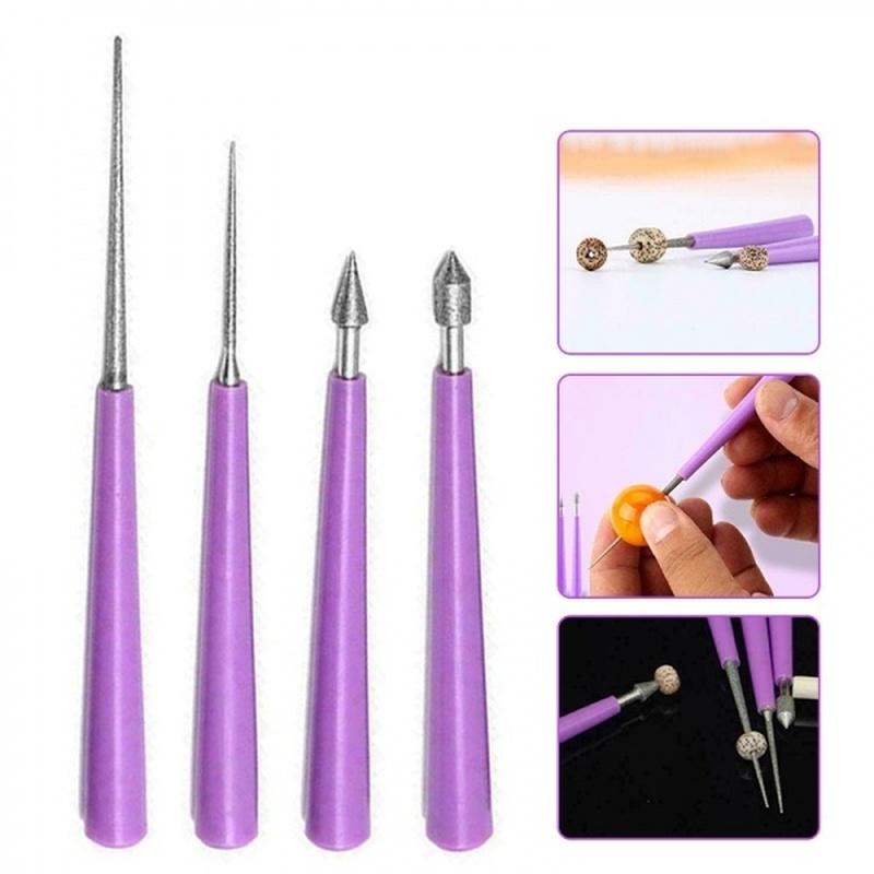 Neue Qualität 4-teiliges Diamant-Perlen-Glasperlen-Reibahlen-Grat-Perlenloch-Vergrößerungs-DIY-Werkzeugset as picture