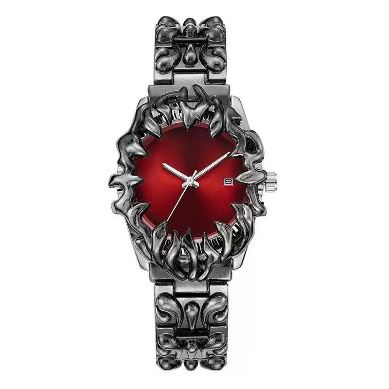 AOCASDIY Y2K Dämonenklaue Quarz Uhr Herren Mode Mittelalterlich Alt Einzigartig Kreativ Herrenuhren rot