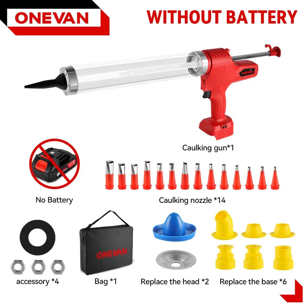 ONEVAN Akku-Elektro-Klebpistole Multifunktions-Elektro-Glas-Dichtpistole Klebstoff Dichtmittelwerkzeug Für 21V 18V Akku Without Battery