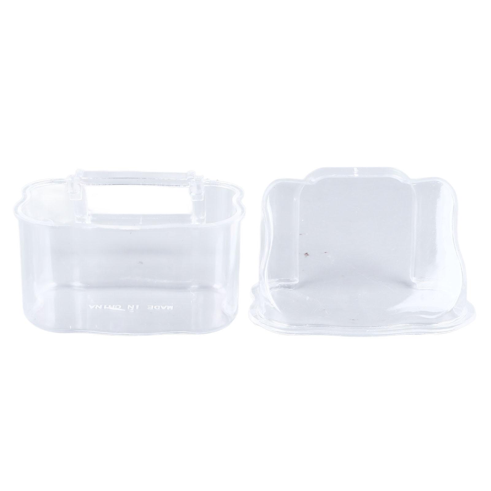 Vogelkäfig-Fütterungsbehälter, hängender Vogelfutterspender, transparenter Kunststoff-Vogelfutterbehälter mit Deckel für Zuhause