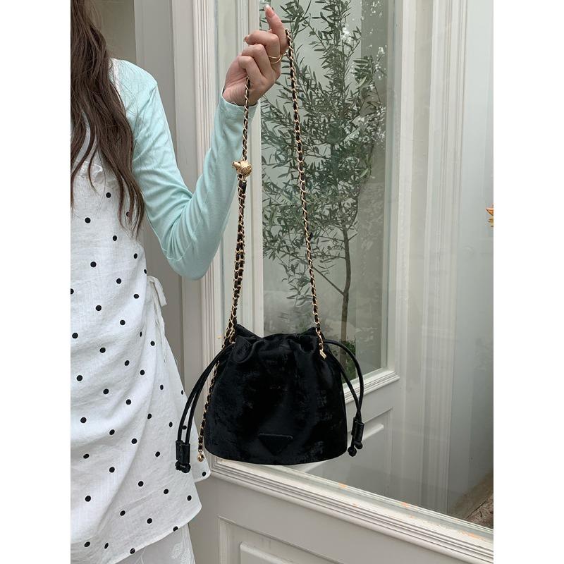 Yunduo Puff Bag New Style Pump Chain Bag Creme Pink Modische und vielseitige Nischen-Umhängetasche mit einer Schulter gray