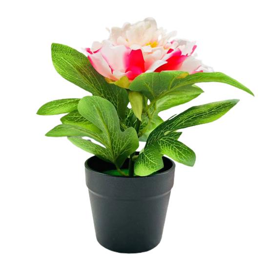 Künstliche Pfingstrose im Topf, für Zuhause, Büro, Wohnzimmer, Tischdekoration, Hochzeit, Kunstblumen, Pflanzen, Bonsai, für drinnen und draußen, Schreibtisch-Dekoration rosa