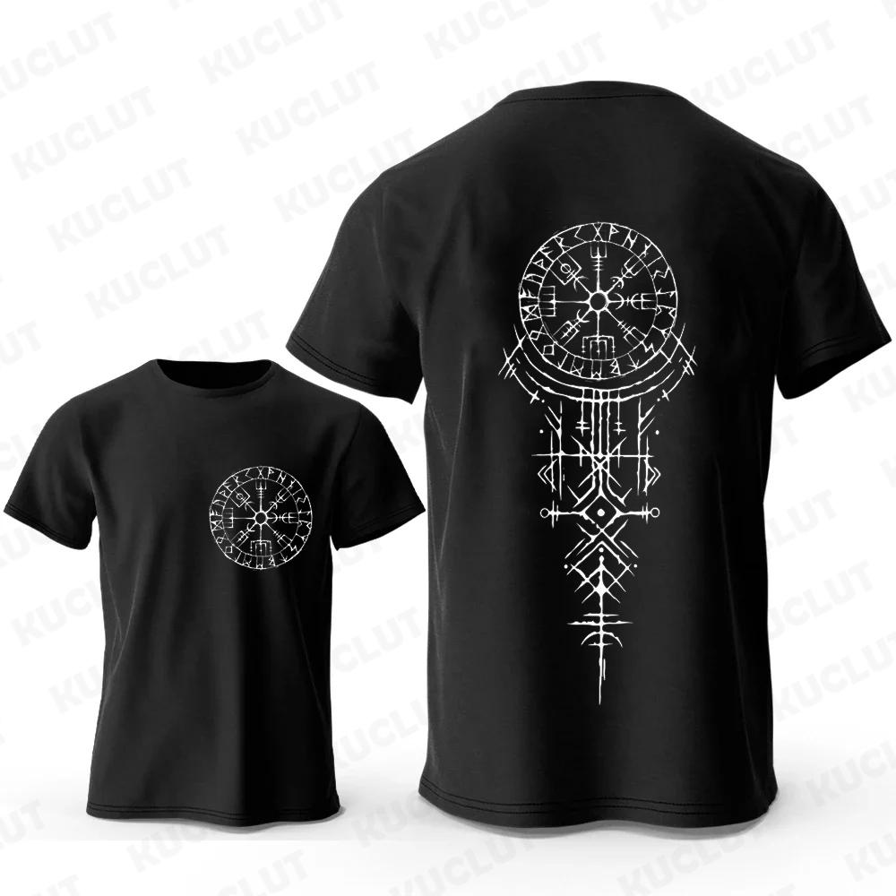 Wikinger Runenkompass Grafik T-Shirts Lustige Reise T-Shirts Kurzarm Tops Mode Casual Harajuku T-Shirts Herren Marken T-Shirts XXXXL