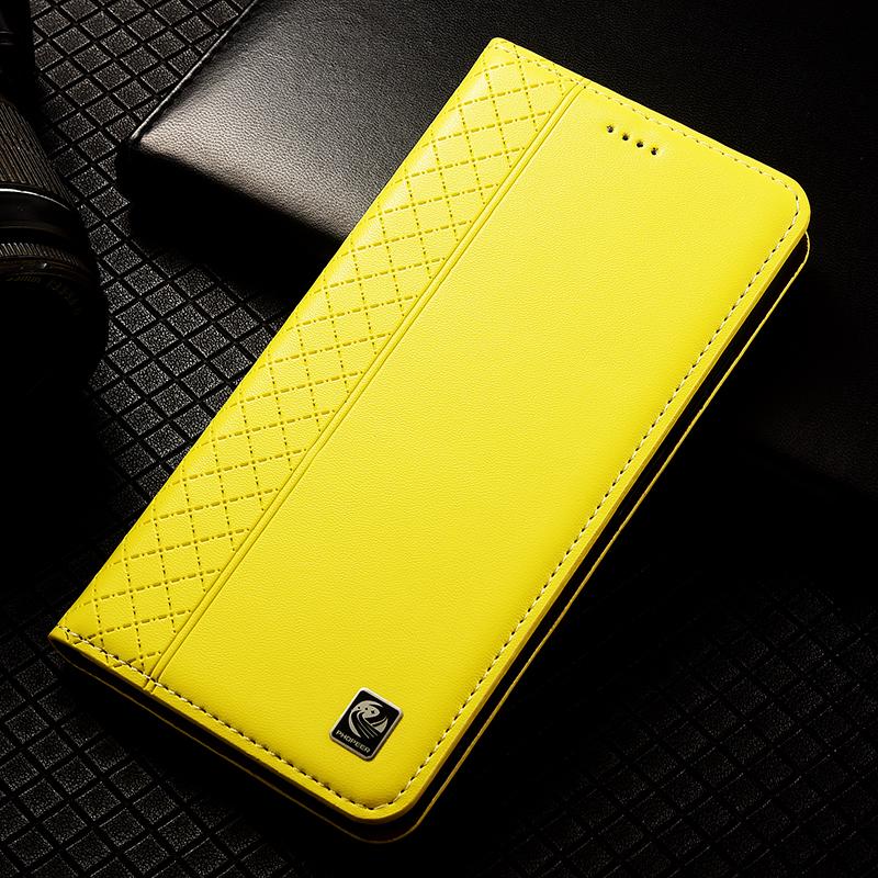 Echtes Leder Case Book Für Apple iPhone 17 AIR 16 15 14 13 12 Pro Max Mini 11 Pro Max X XR XS Max 7 8 Plus Flip Wallet Cover For iPhone 16Pro Max zitronengelb