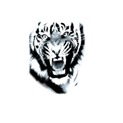 Wolfskopf Tattoo-Aufkleber Wolfsstraße Bedeutung Dominierende Simulation Tiger Fox Muster Wasserdichter Tattoo-Aufkleber Wassertransfer Tattoo 148*210MM