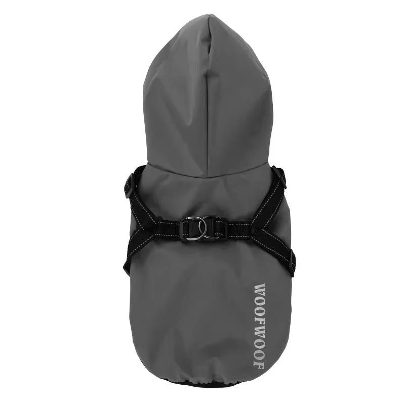 Hunderegenmantel 1 Stück Wasserdicht für Katzen und Hunde All-inclusive Atmungsaktiver Regenponcho Hunde Reflektierendes Heimtierzubehör M graue