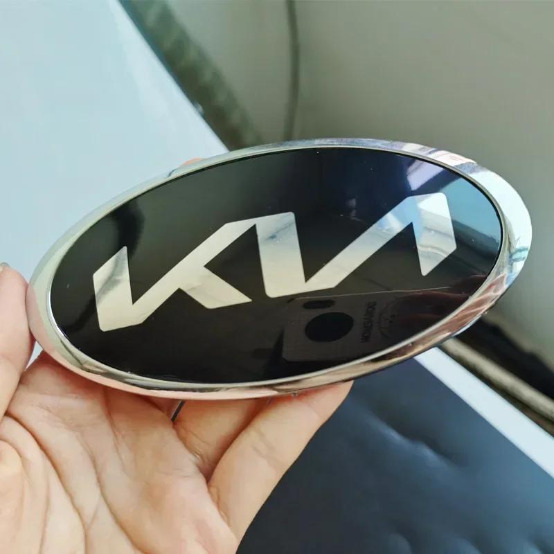 2026 Heißer Autoaufkleber Auto Frontklappen-Emblem Heckklappen-Abzeichen Aufkleber für KIA KN K2 K3 K4 K5 Sportage Picanto Sorento Rio Soul Cee 15 x 7.5cm silber