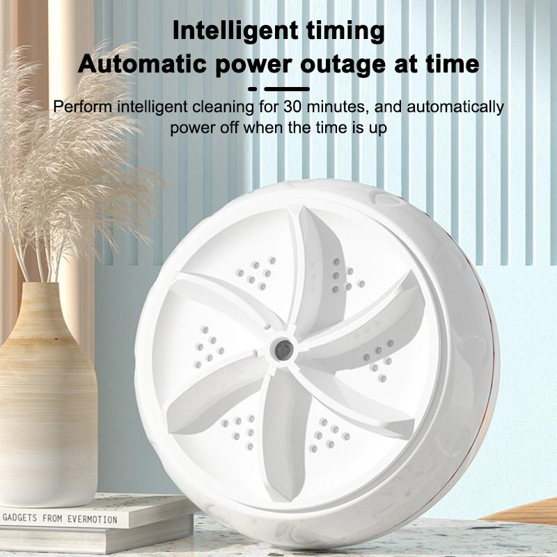 Ultraschall-Mini-Waschmaschine, automatische Turbo-tragbare Waschmaschine, Schlafsaal, kleiner Eimer weiß