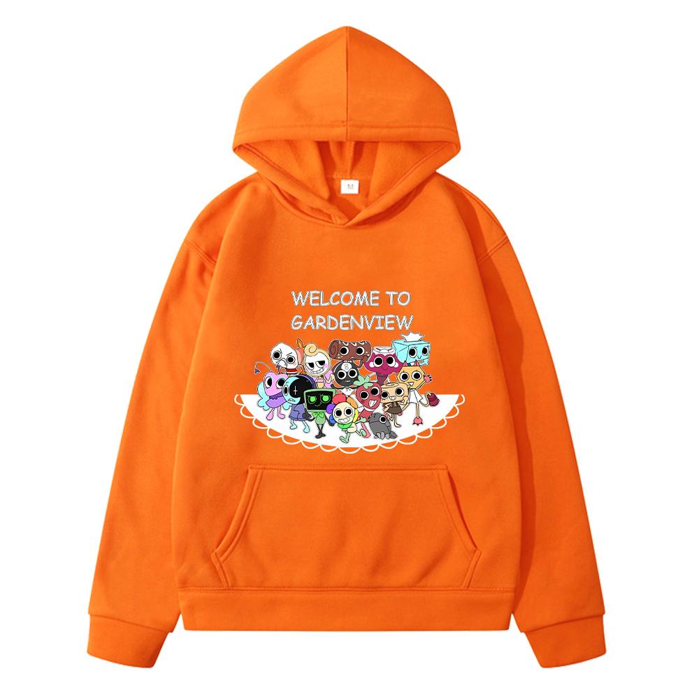 Kawaii Herbst-Hoodies Dandys World Anime-Hoodie Fleece-Sweatshirt Cartoon-Pullover Jungenjacke y2k Sudadera Kinderkleidung Mädchen 150 orange