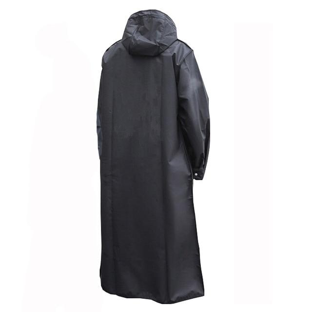 Schwarz Mode Erwachsene Wasserdichte Lange Regenmantel Frauen Männer Regen mantel Mit Kapuze Für Outdoor Wandern Reisen Angeln Klettern Verdickt XXXL schwarz