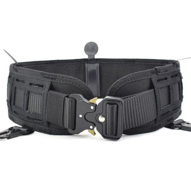 Taktischer Kampfgürtel-Set, Airsoft-Molle-Gürtel, schlanker Kriegsgürtel, Jagd, Militär, Sommer, Winter, Universal-Molle-Gürtel, Magazinsystem schwarz
