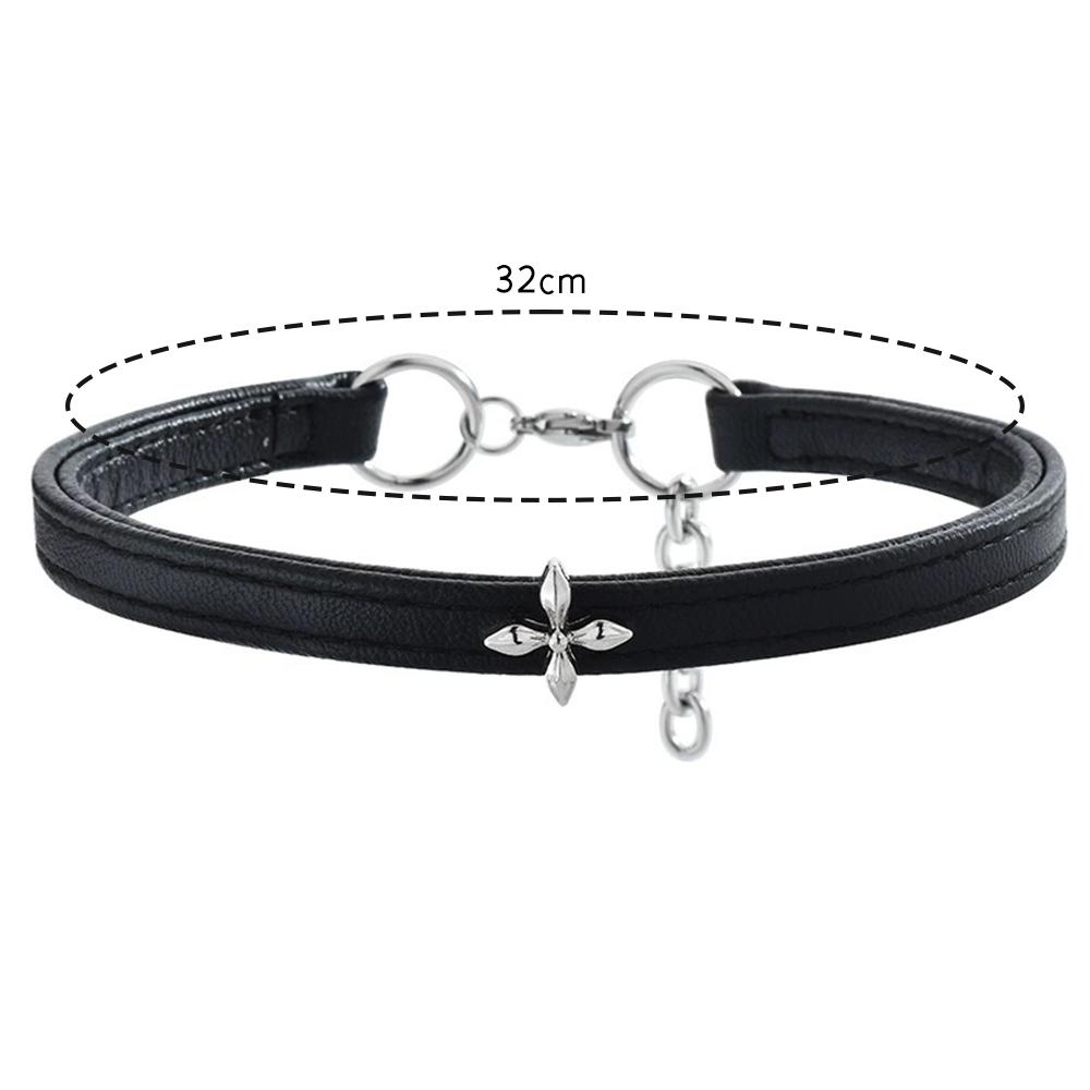 Schwarze PU-Leder Choker-Halskette Für Damen Herren Cool Punk Gothic Nieten Biker Choker PU-Leder Halsband Mit Nieten Rock-Halskette black
