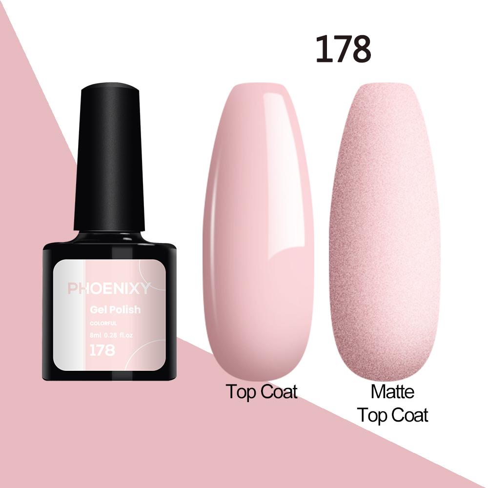 PHOENIXY Nagellack, 8 ml, UV-LED-Nagelkunst-Hybrid-Lack, Liner-Gel, Maniküre-Kunst, semi-permanenter Basis-Decklack-Gel, Glitzer, glänzende Farben, Gel color178