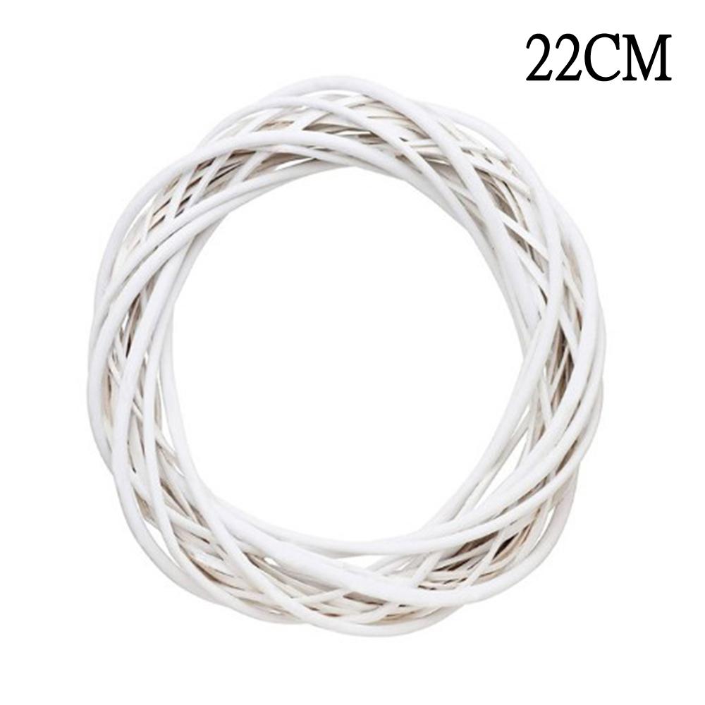 10/22/30CM Weiß Wicker Kranz Dekor Rattan Ring Künstliche Blumen Girlande Getrocknete Blumen Rahmen Handwerk Zubehör DIY Girlande 22CM