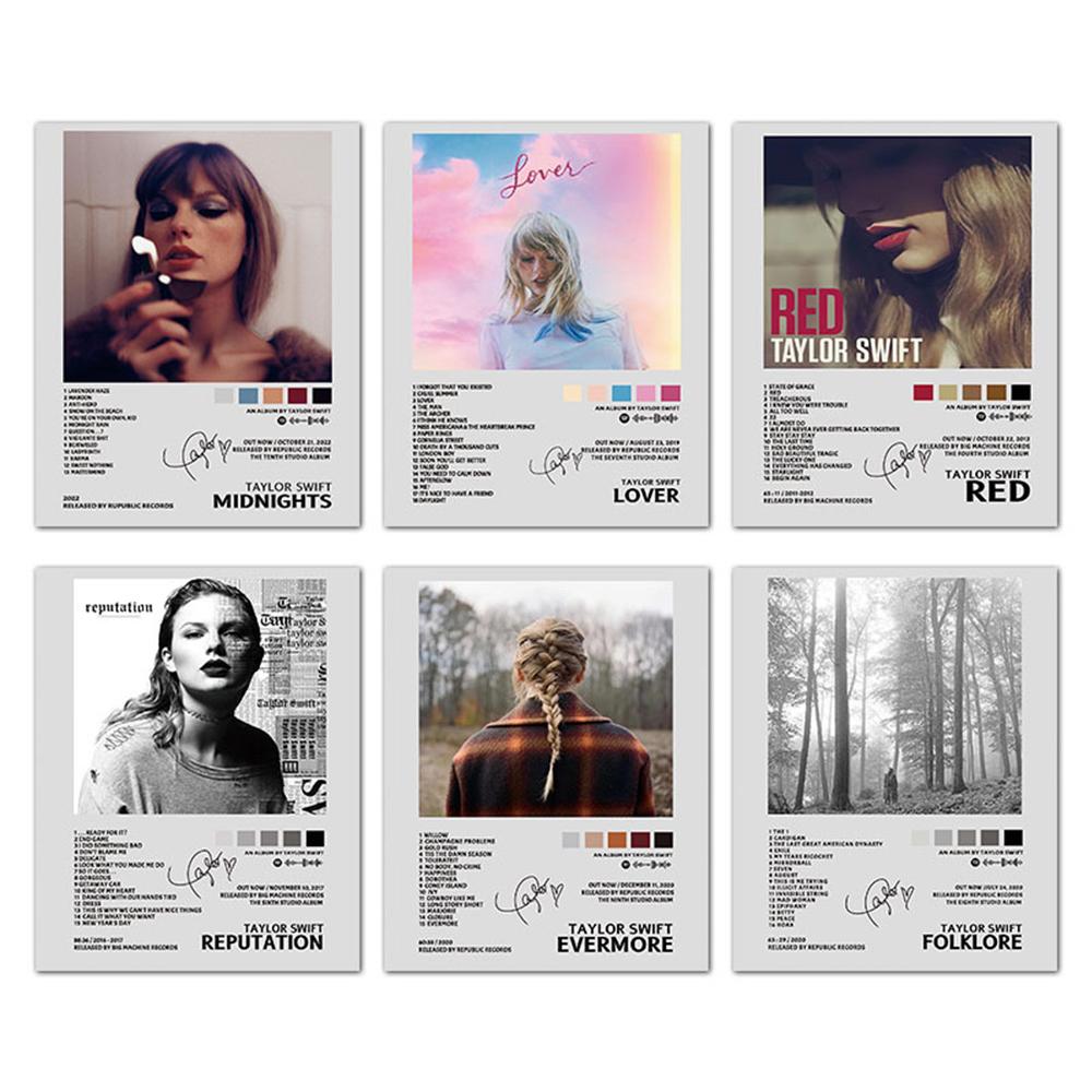 6 Stück Taylor Poster Albumcover Poster Deko Ästhetisches Geschenk für Fans, 20x25cm