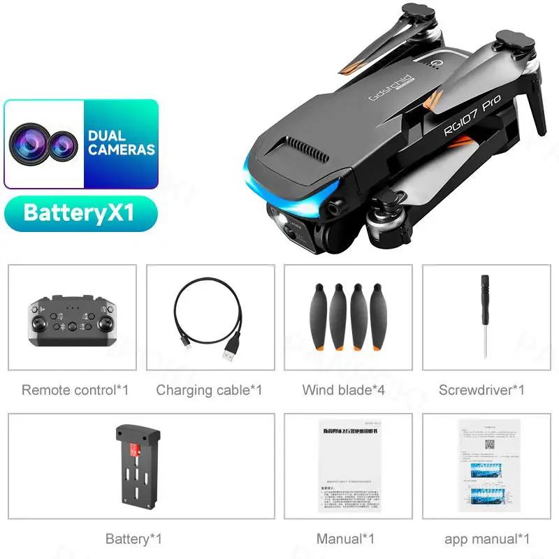 2024 Neue RG107 Pro Drohne Hindernisvermeidung ESC HD Dual Kamera WIFI FPV Drohne Fernbedienung Quadcopter Spielzeug Geschenk 1 battery schwarz