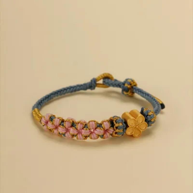 Pfirsichperle Handgewebtes Armband Vintage Armband Ethno Stil Armband Verstellbares Armband