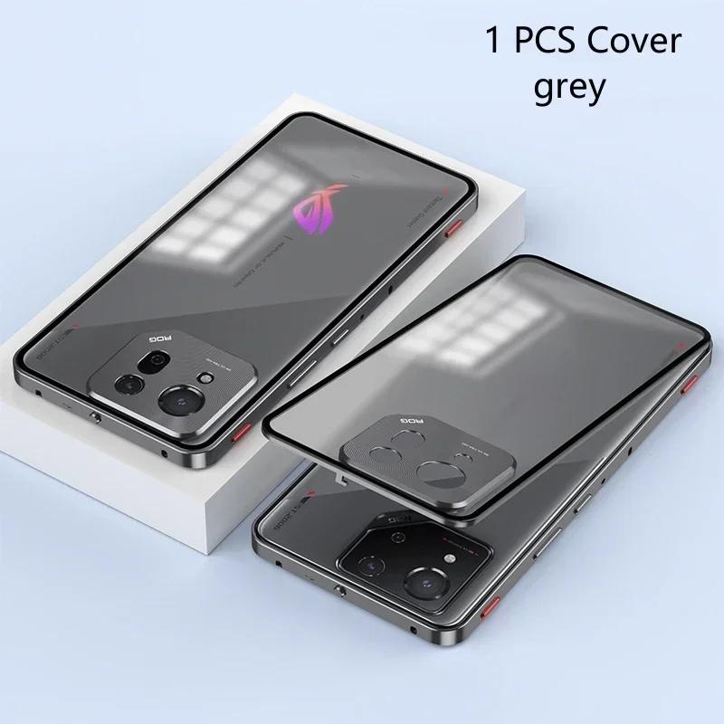 Für Magsafe Magnetic Translucent Matte Case für ASUS ROG Phone 9 Pro Metallkameraobjektivschutz Rückseite für ROG Phone9 9pro For ROG Phone 9 Pro graue