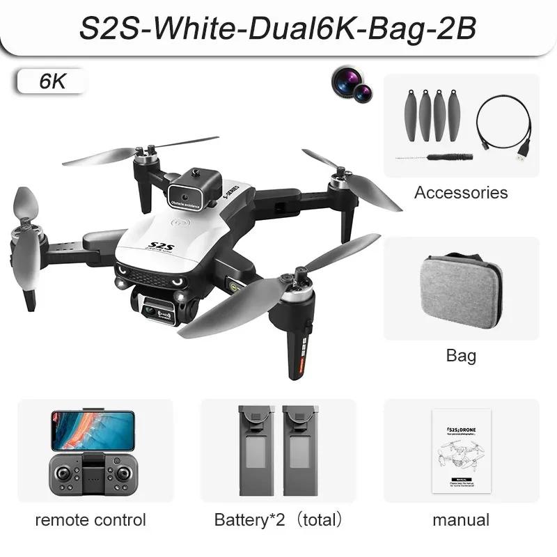 2025 Neuer S2S Mini Drohne 6K HD GPS WIFI Professionell ESC Duale Kamera Hindernisvermeidung Luftaufnahmen 5000M Faltbarer Fernbedienungs-Quadrocopter Spielzeug 6K 2 battery