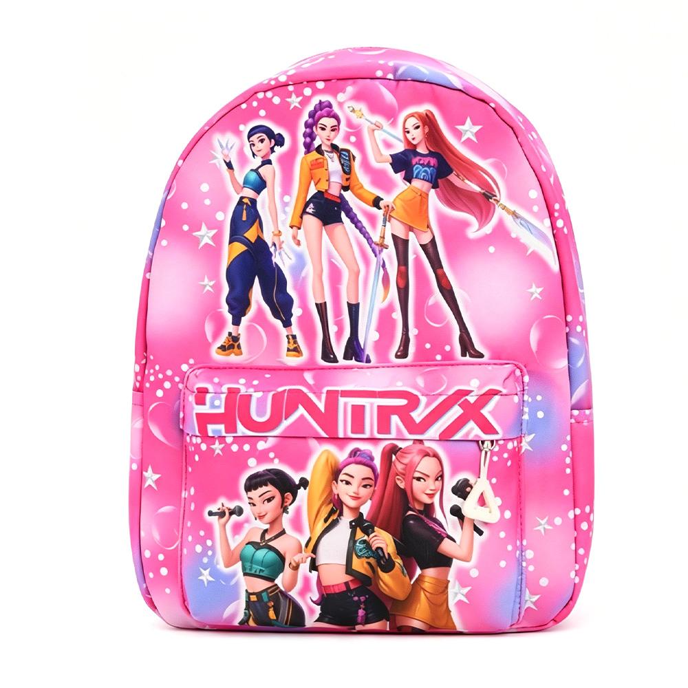 Rosa 10-Zoll Leichter Rucksack K D H Rumi Mira Zoey HUNTR/X Saja Schultasche für Jungen und Mädchen Kindergarten Moch pink