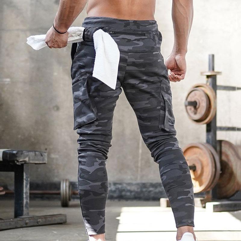 Jogger Männer Jogginghose Running Training Hose Männer Fitness Sportswear Männlichen Fitness-Studio Cargo Hosen Workout Dünne Hose L camouflage
