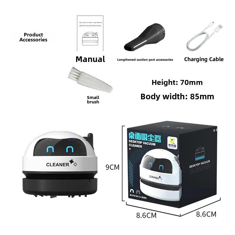 Mini-Akku-Staubsauger, tragbarer Desktop-Staubsauger für Schreibtisch, Tastatur, Auto, Zuhause, Büro, per USB wiederaufladbarer Hand-Krümelsauger Rechargeable schwarz