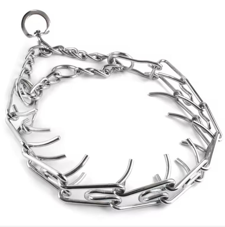 45/50/55/60cm Verstellbare Hunde-Trainingshalskette Kette Haustierbedarf Metall Stahl Dorn Zwicken Würge Professional Hunde-Trainingszubehör